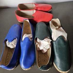 Gizze handmade red  leather shoes classic taxi Size 9 GUC